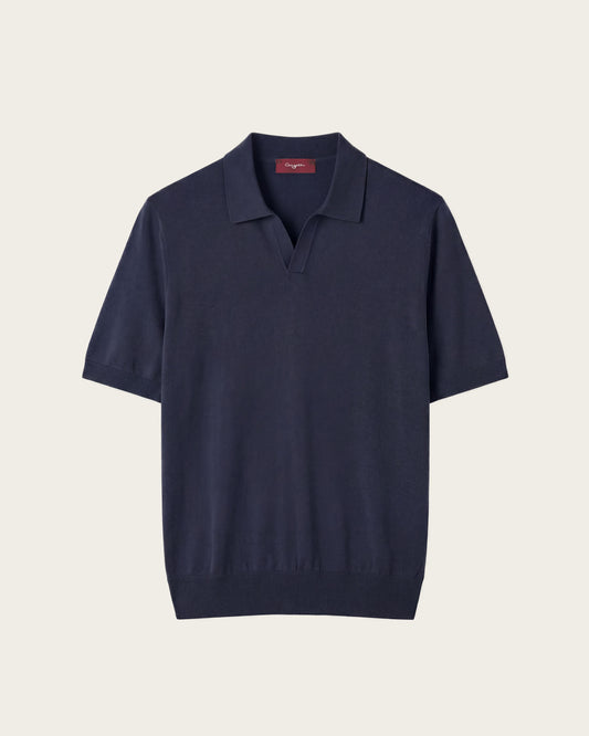 Seamless Polo Shirt Sapphire Blue