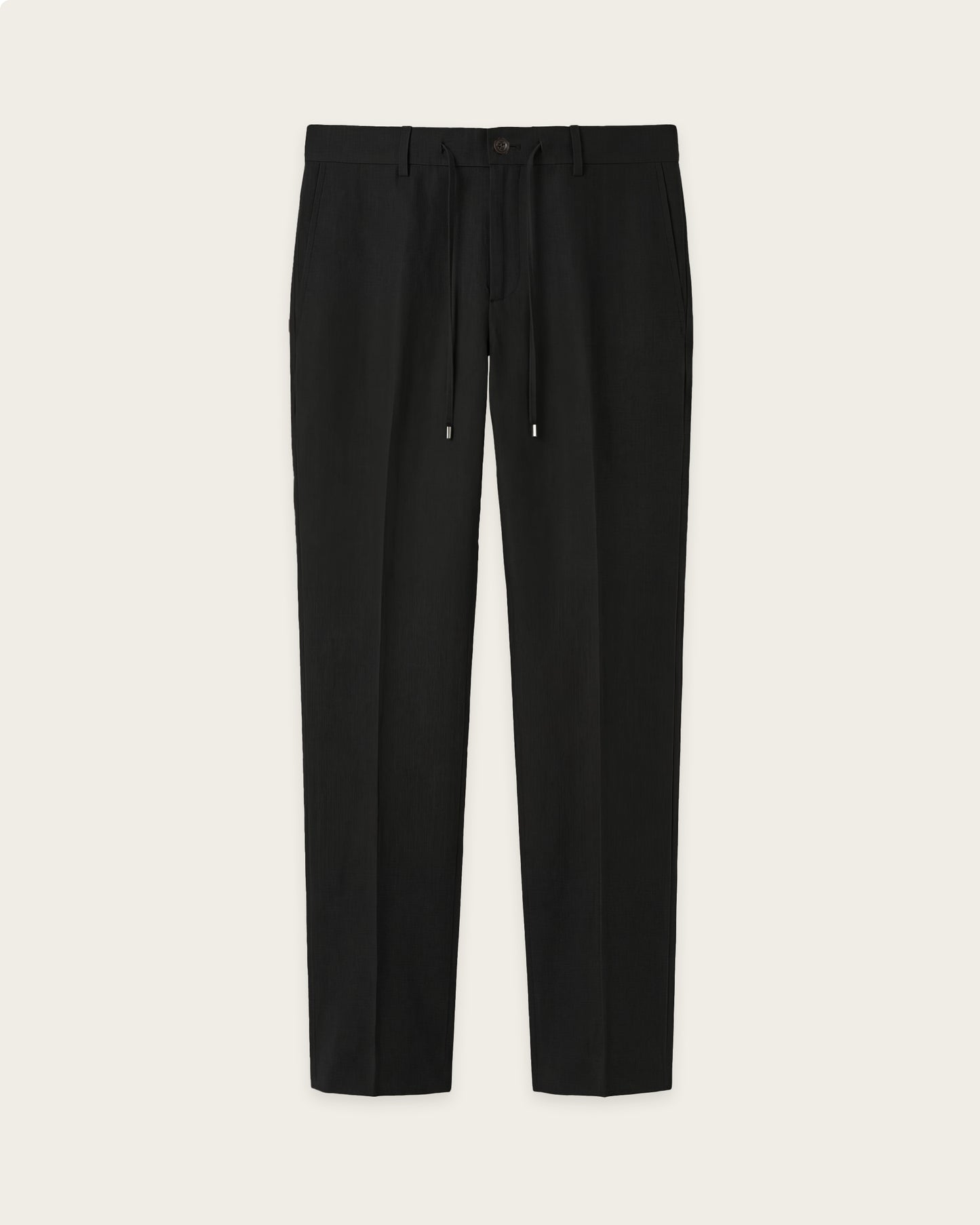 Slim Fit Tailored Trousers with Drawstrings Smoke grey