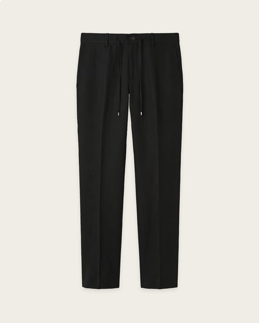 Slim Fit Tailored Trousers with Drawstrings Smoke grey