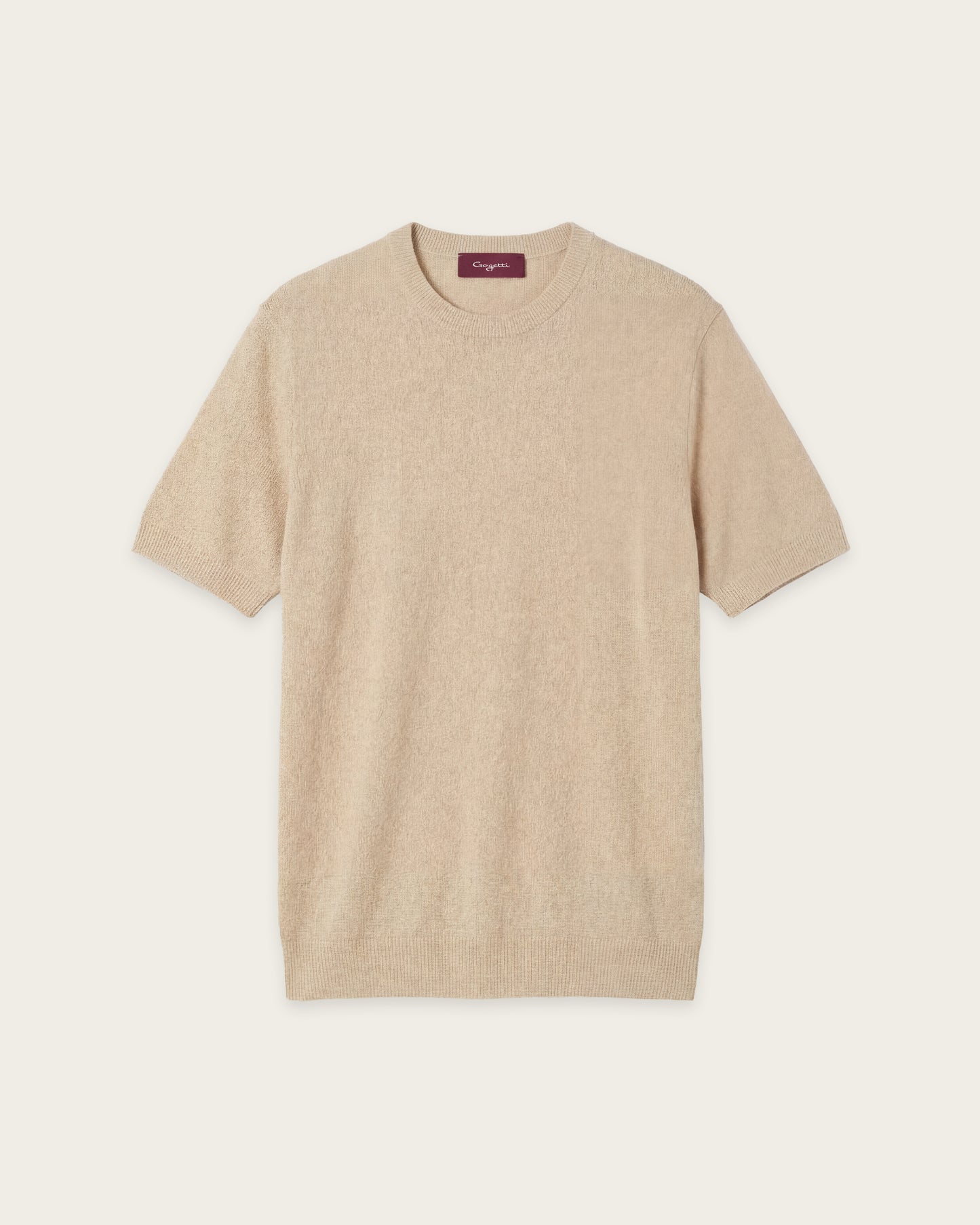 Structured Knitted Short Sleeve Shirt Pebble Grey