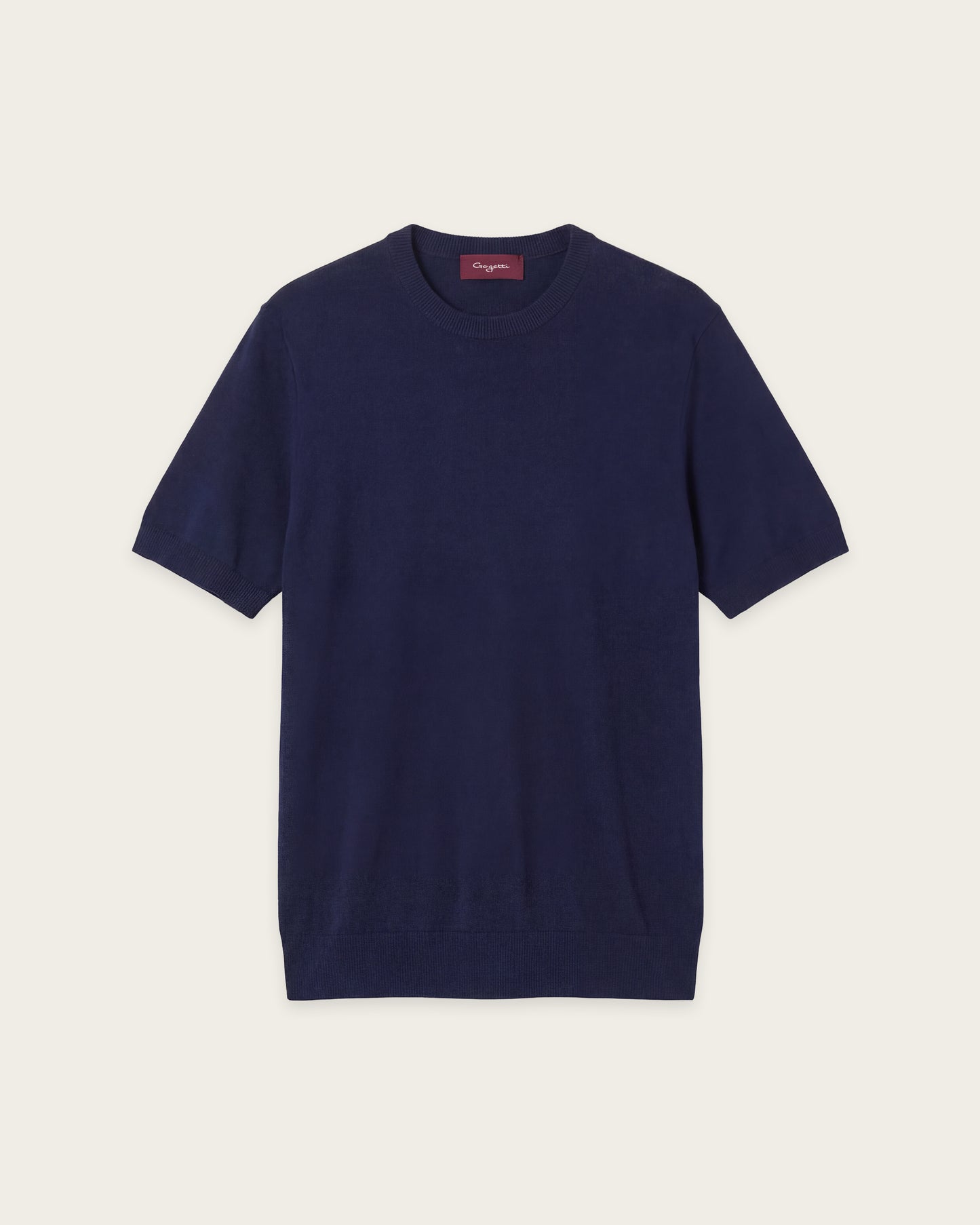Structured Knitted Short Sleeve Shirt Sapphire Blue