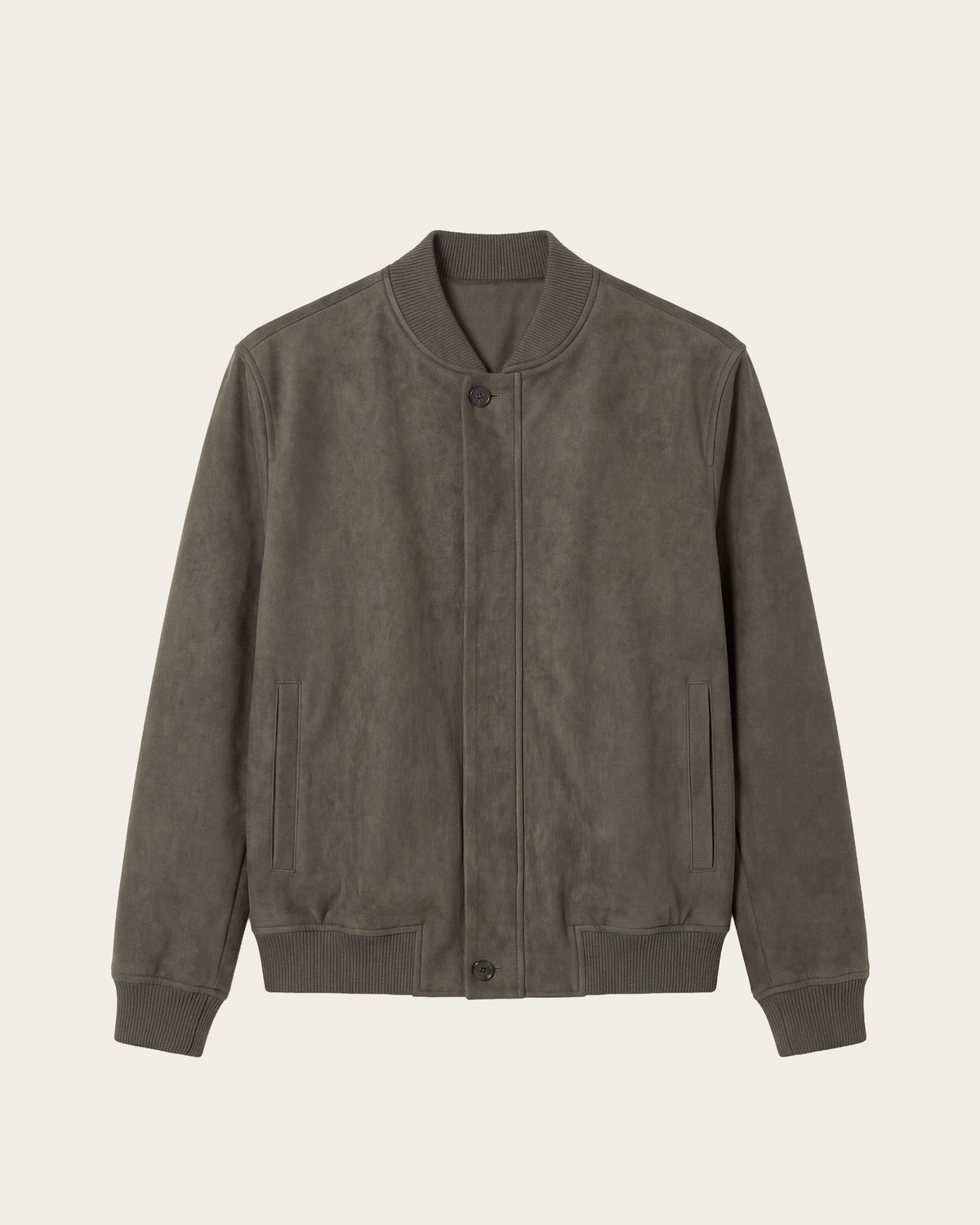 Neri Suede bomber Jacket Olive Green