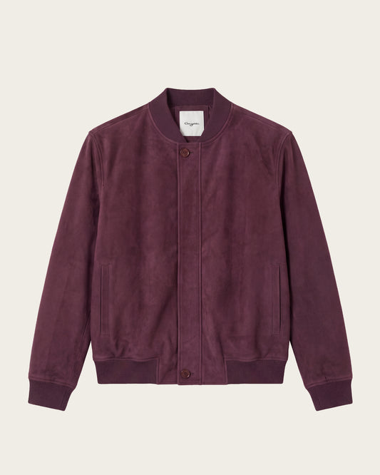 Neri Suede bomber Jacket Wine Red