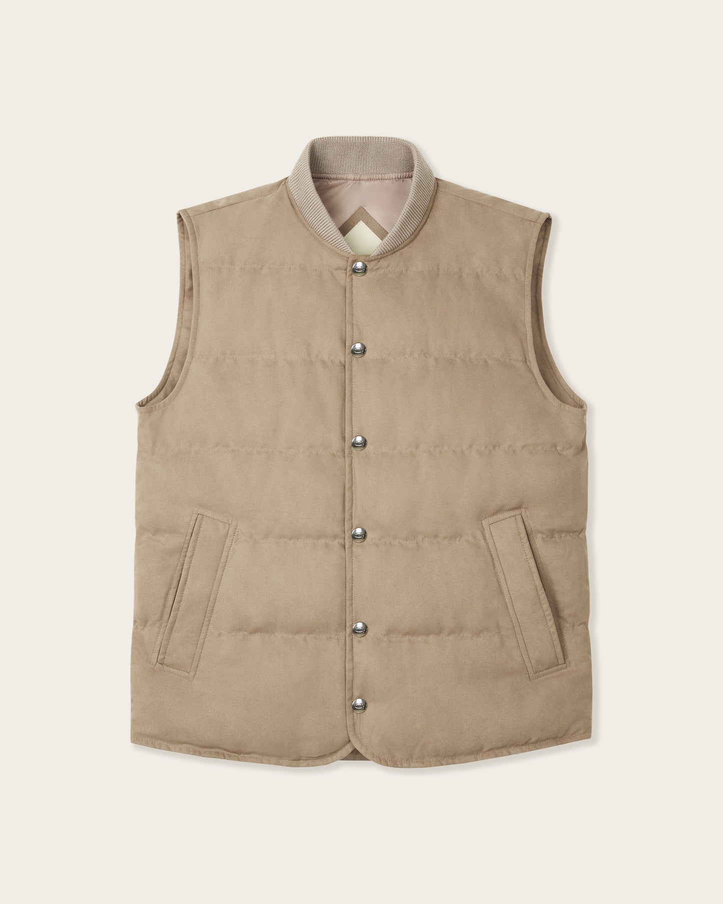 Suede Buttoned Vest Desert Brown