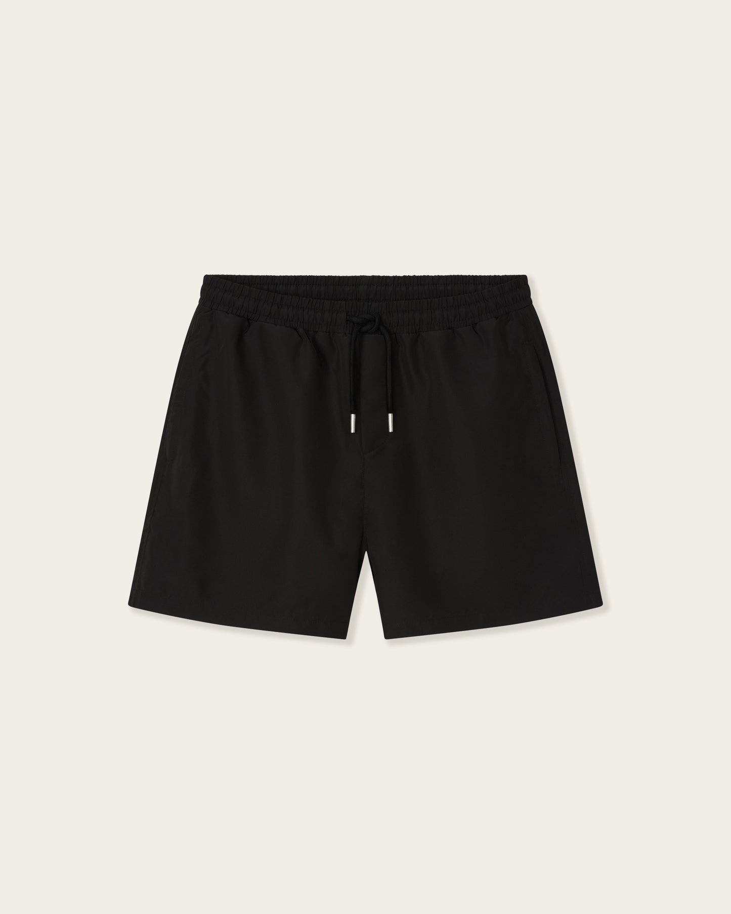 Zip Swim Shorts in Midnight Black