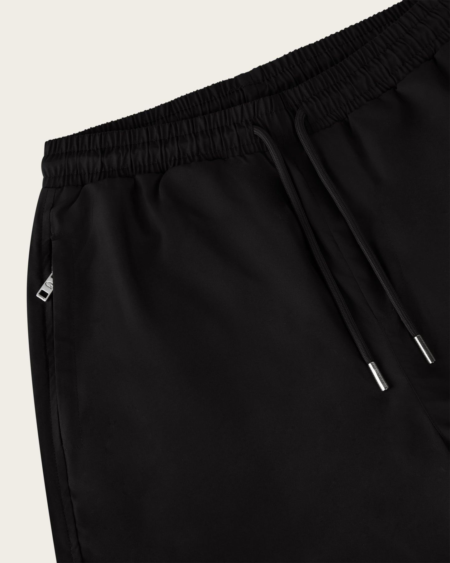 Zip Swim Shorts in Midnight Black