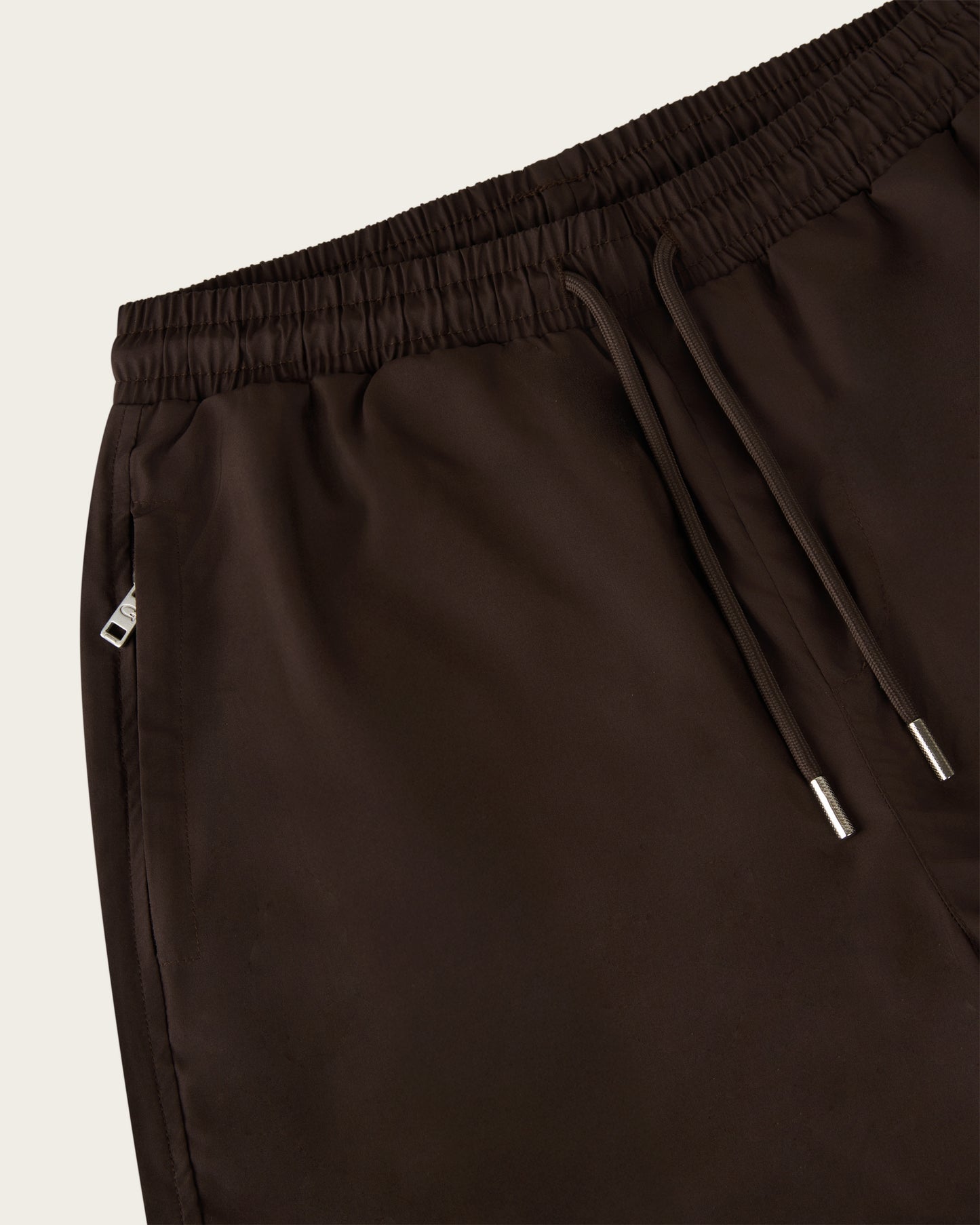 Zip Swim Shorts in Espresso Brown