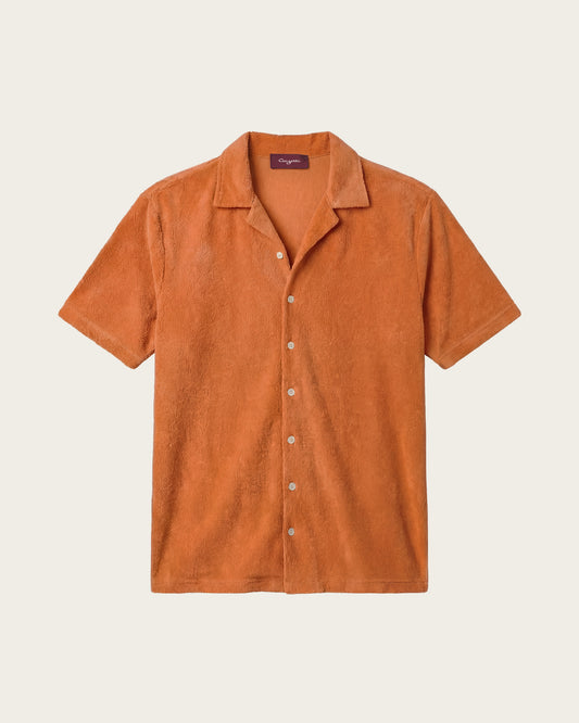 Terry Cloth Buttoned Shirt Burnt Orange
