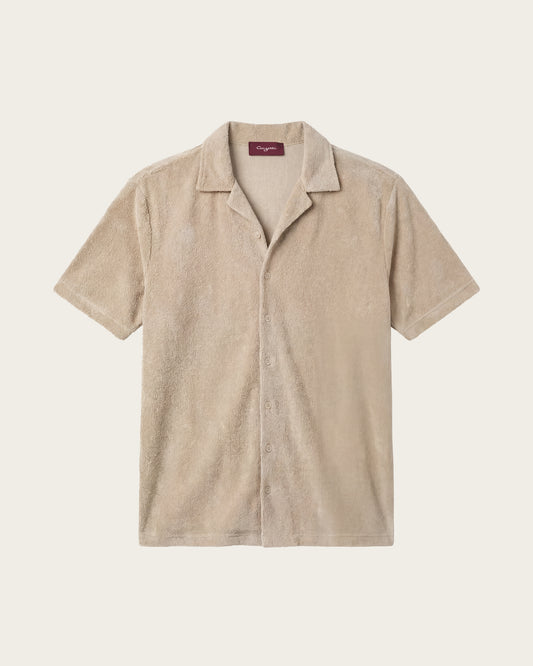 Terry Cloth Buttoned Shirt Pebble Grey
