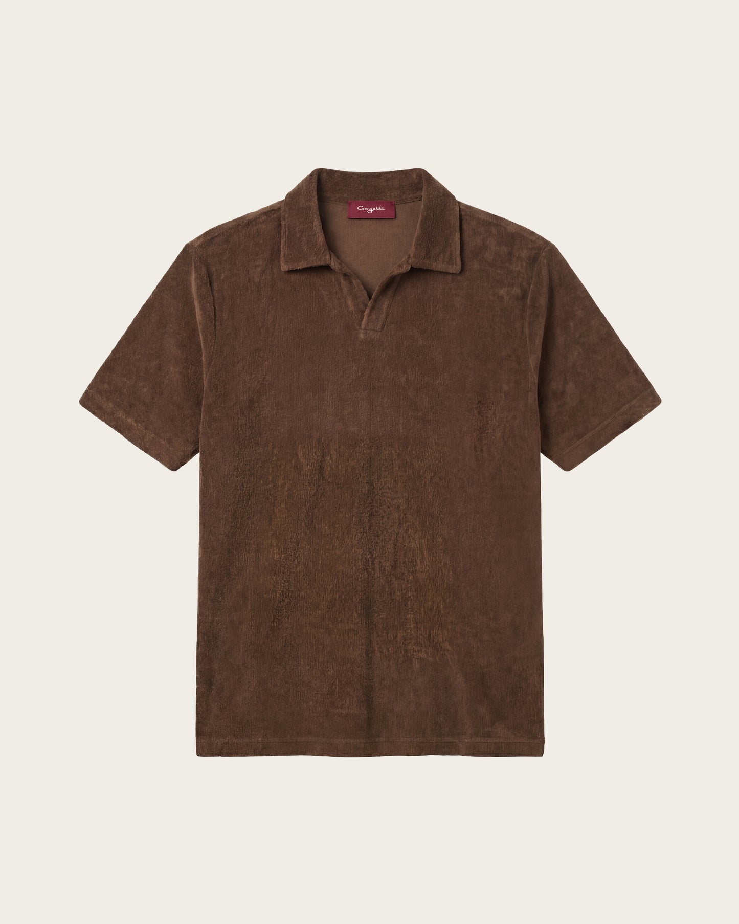 Terry Cloth Polo Shirt Autumn Brown