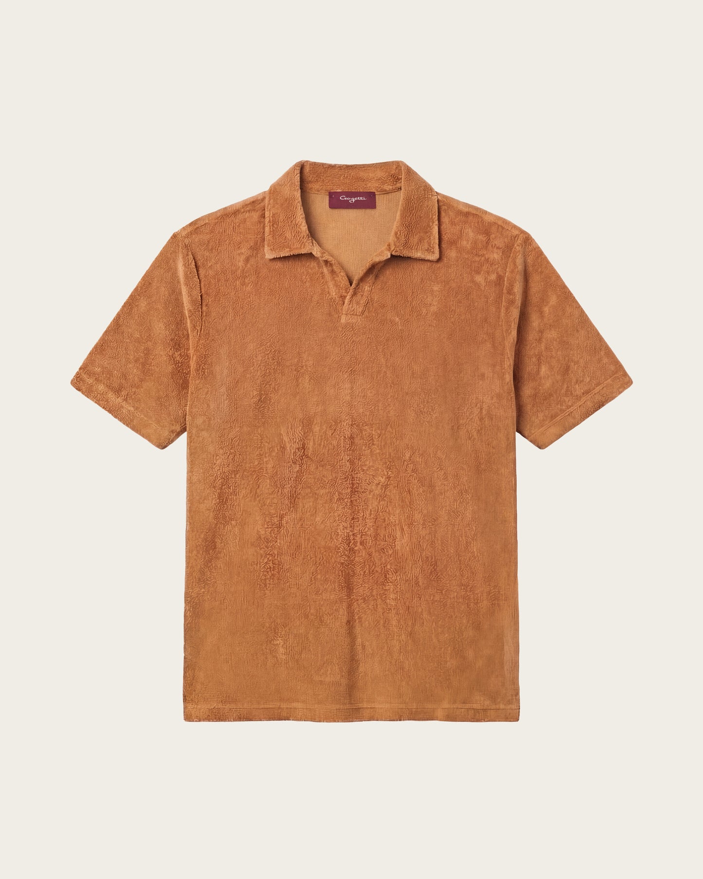 Terry Cloth Polo Shirt Burnt Orange