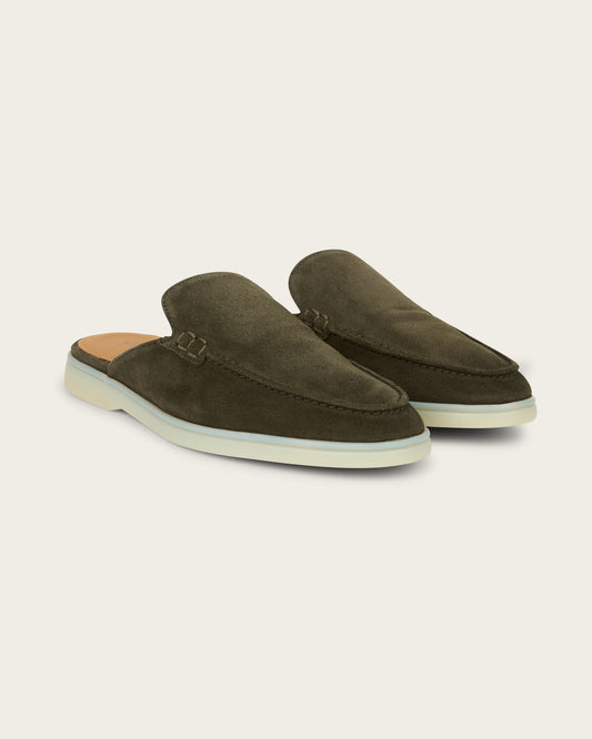 Velour Slip-on Olive green