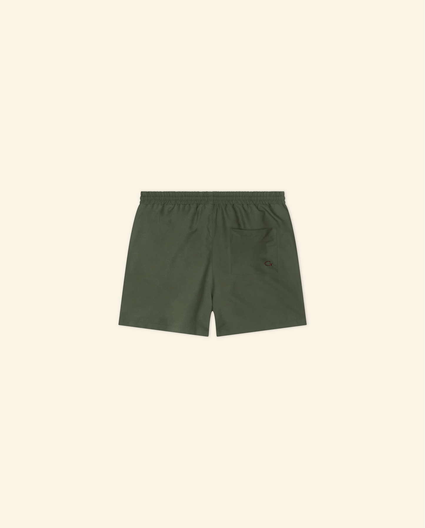 Zip Swim Shorts in Olive Green