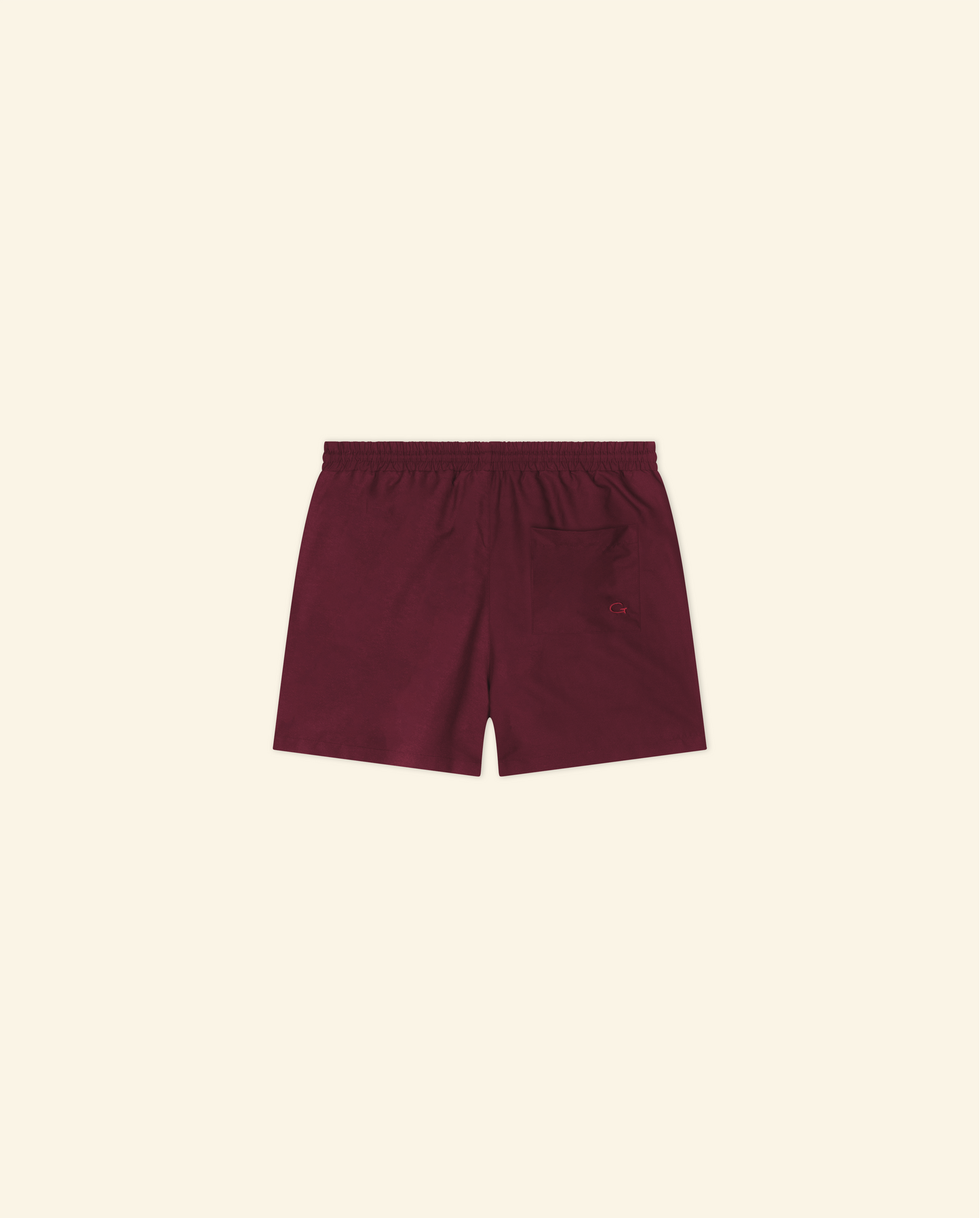 Zip Swim Shorts in Wine Red