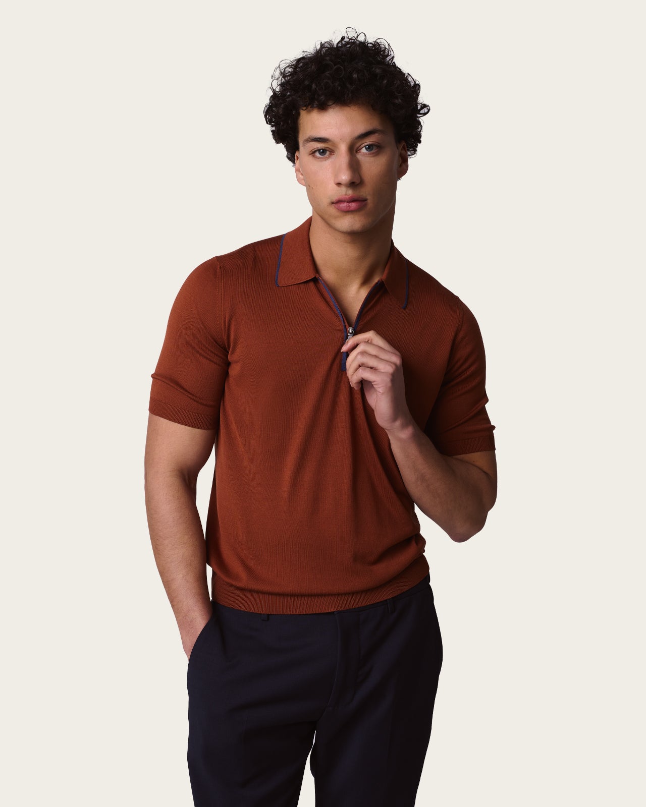 Dualtone Zip Polo Shirt Canyon rust