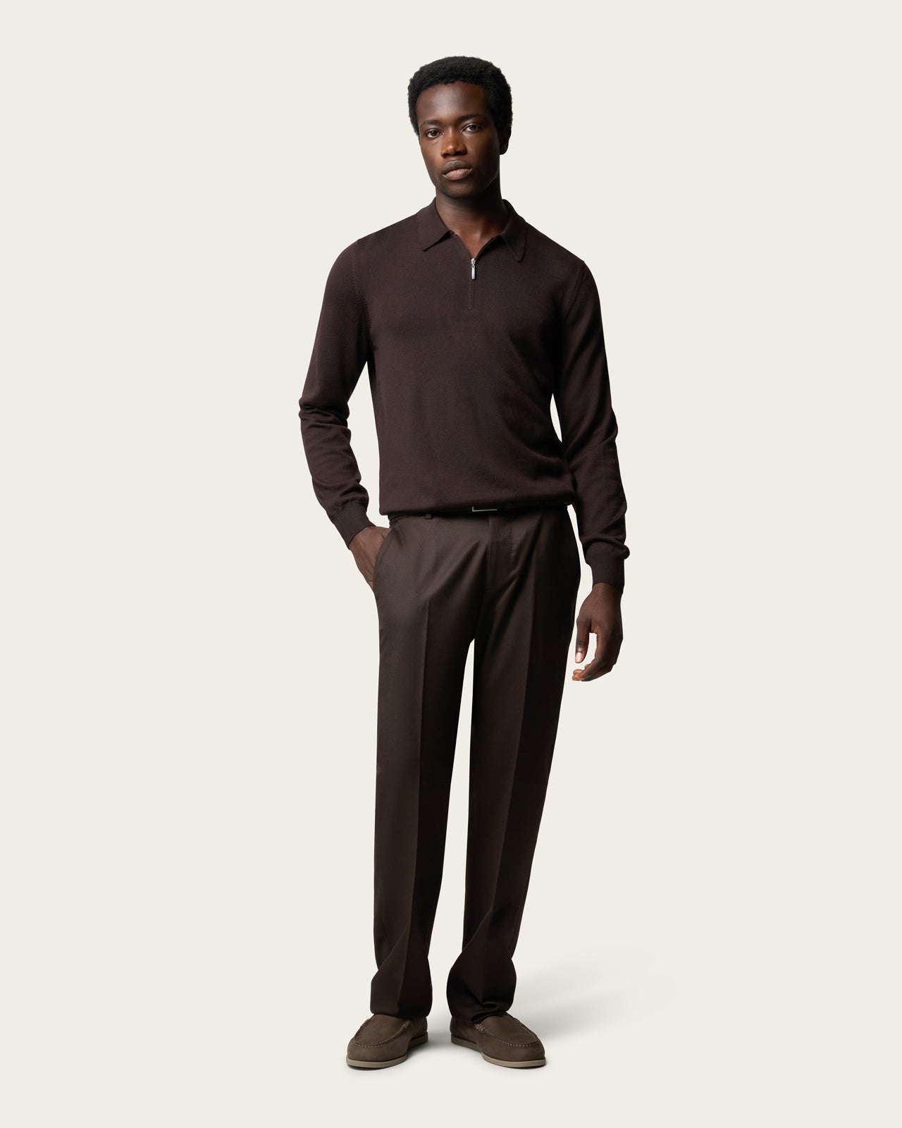 Slim Tailored Trousers Espresso Brown