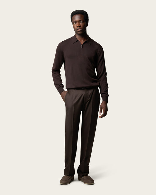 Slim Tailored Trousers Espresso Brown